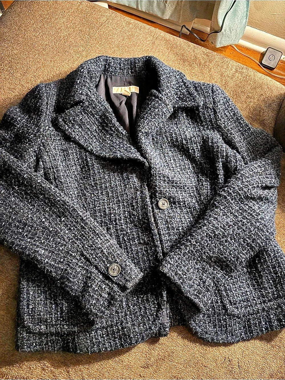 Michael Kors Textured Blazer in Black Size 3 Like New
